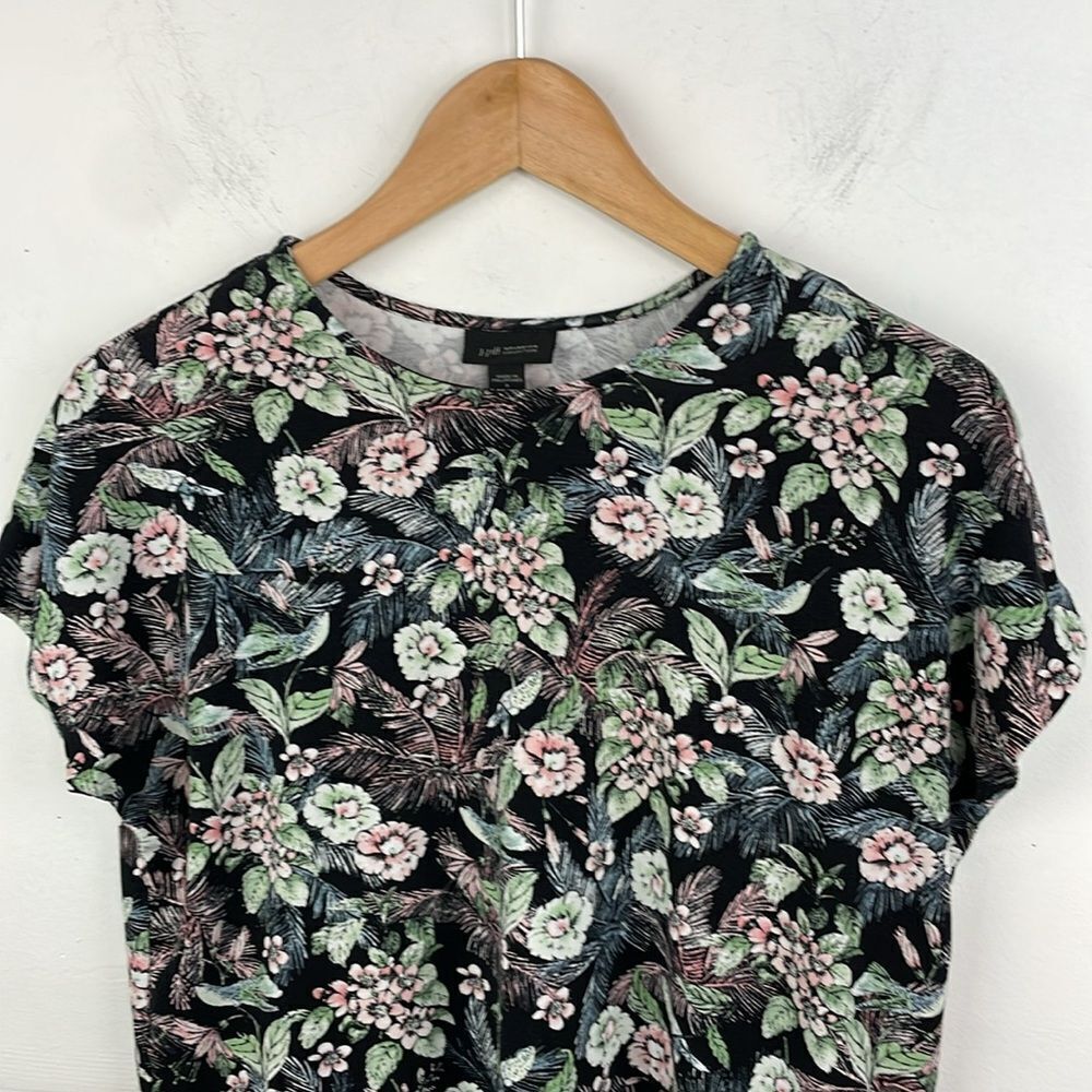 J. Jill Wearever Collection Floral T-shirt top short sleeve round neck sz Small - Picture 3 of 11